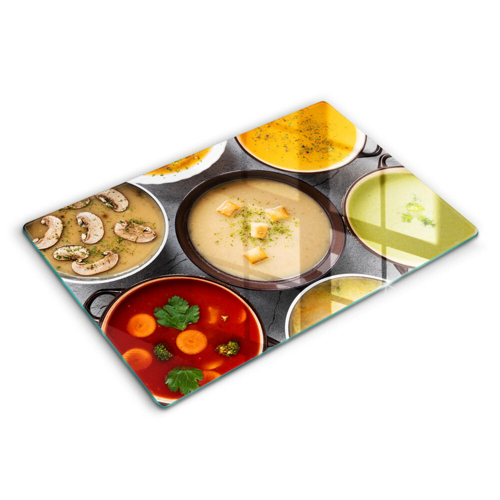 Skleněná deska za plynový sporák 80x52 cm Barevné polévky