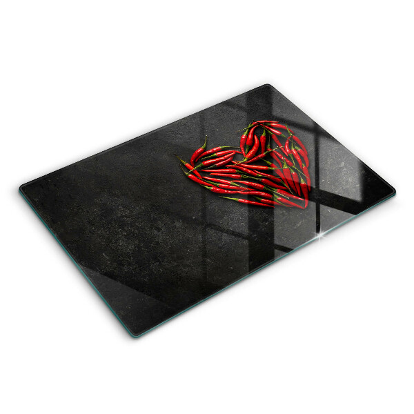 Kryt na indukční desku 80x52 cm Chilli papričky srdce
