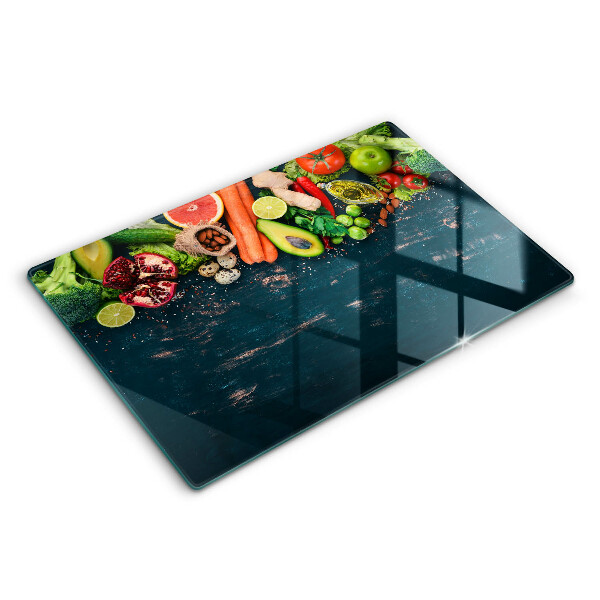Kryt na indukční desku 80x52 cm Ovoce a zelenina