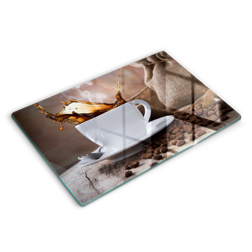 Ochranná deska za sporák 80x52 cm Šálek a kávová zrna