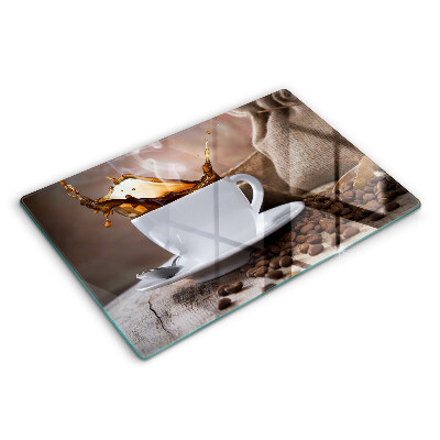 Ochranná deska za sporák 80x52 cm Šálek a kávová zrna