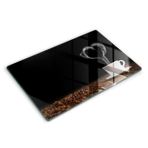 Kryt na indukční desku 80x52 cm Srdce šálku kávy