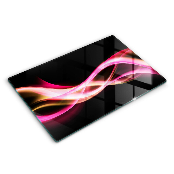 Skleněná deska za plynový sporák 80x52 cm Abstraktní neonový kouř