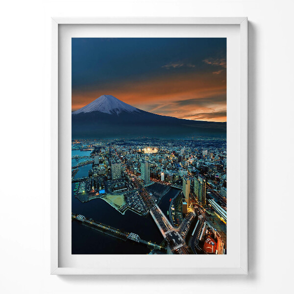 Obraz v rámu Pohled na Tokio a horu Fudži