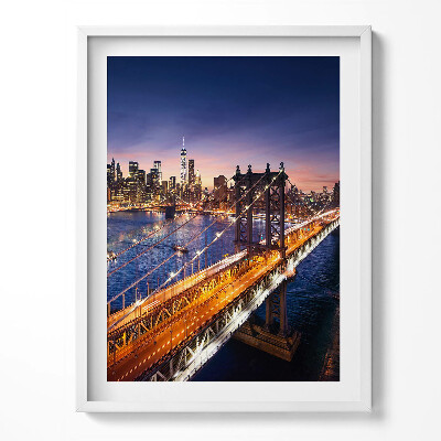 Obraz v rámu New York - západ slunce nad Manhattanem