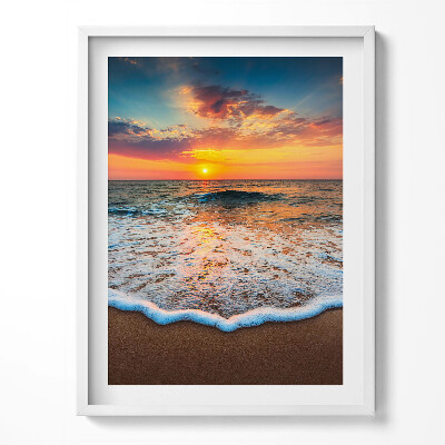 Obraz v rámu Krajina zapadajícího slunce nad mořem