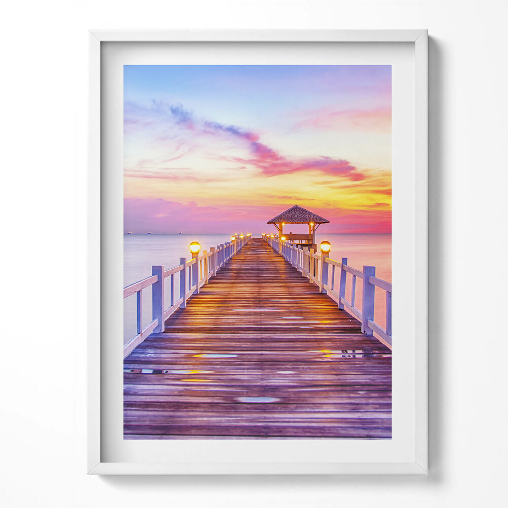 Obraz v rámu Zalesněný most v přístavu