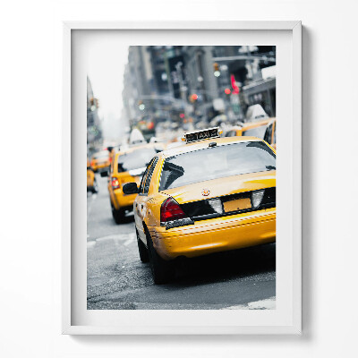 Obraz v rámu Newyorské taxíky v městské dopravní zácpě