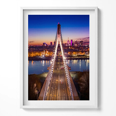 Obraz v rámu Most a město večer