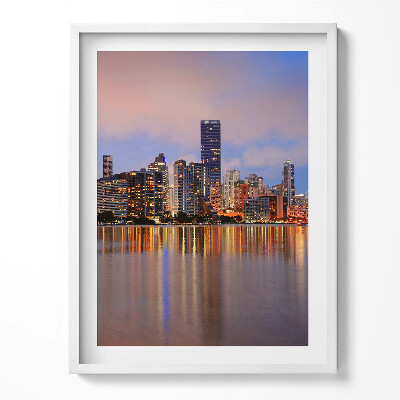 Obraz v rámu Panorama města u vody