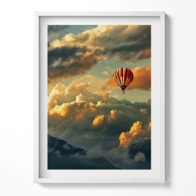 Obraz v rámu Let balónem mezi mraky