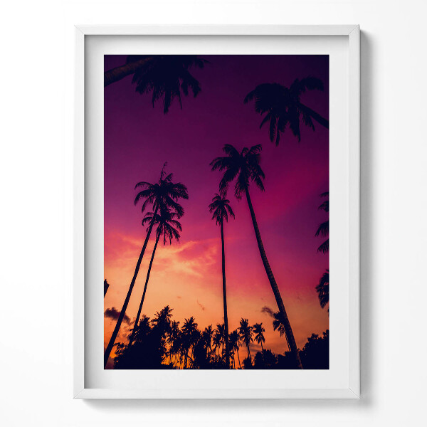 Obraz v rámu Palmy při západu slunce
