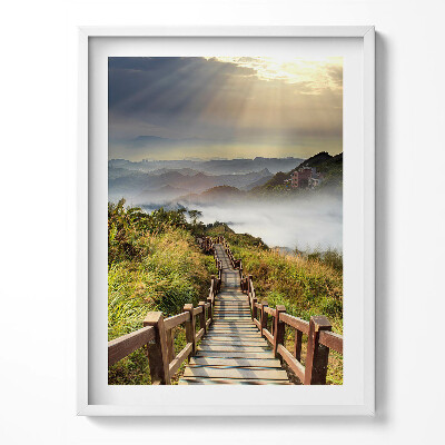 Obraz v rámu Pohled na schody v horách