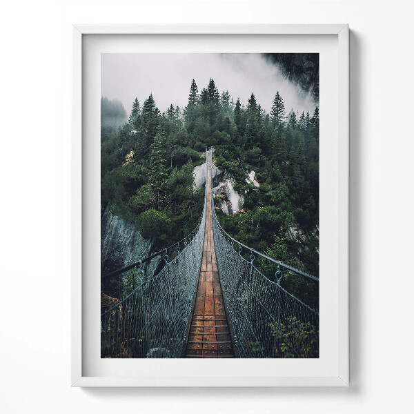 Obraz v rámu Visutý most přes les