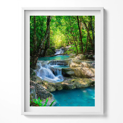 Obraz v rámu Tyrkysový potok v lese