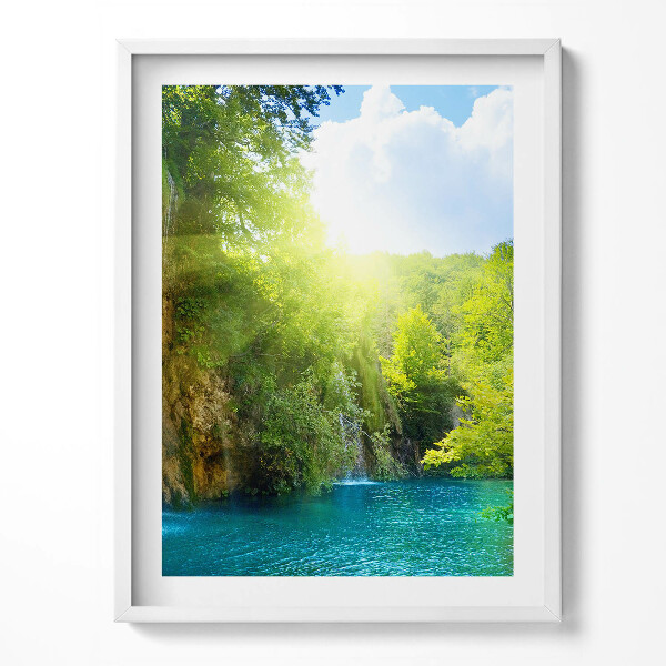 Obraz v rámu Krajina modré laguny