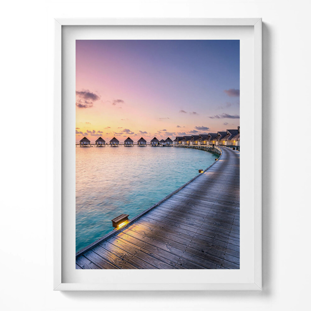 Obraz v rámu Západ slunce na Maledivách