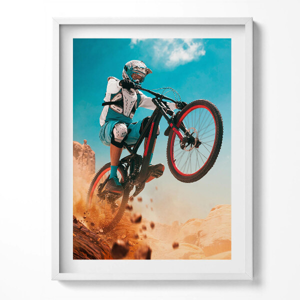 Obraz v rámu Jízda na motorce v poušti