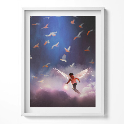 Obraz v rámu Chlapec s andělskými křídly