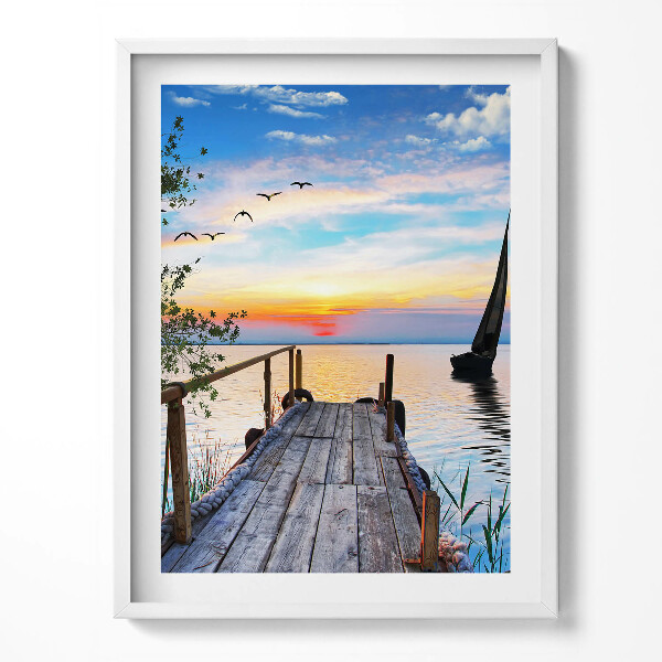 Obraz v rámu Plachetnice na jezeře