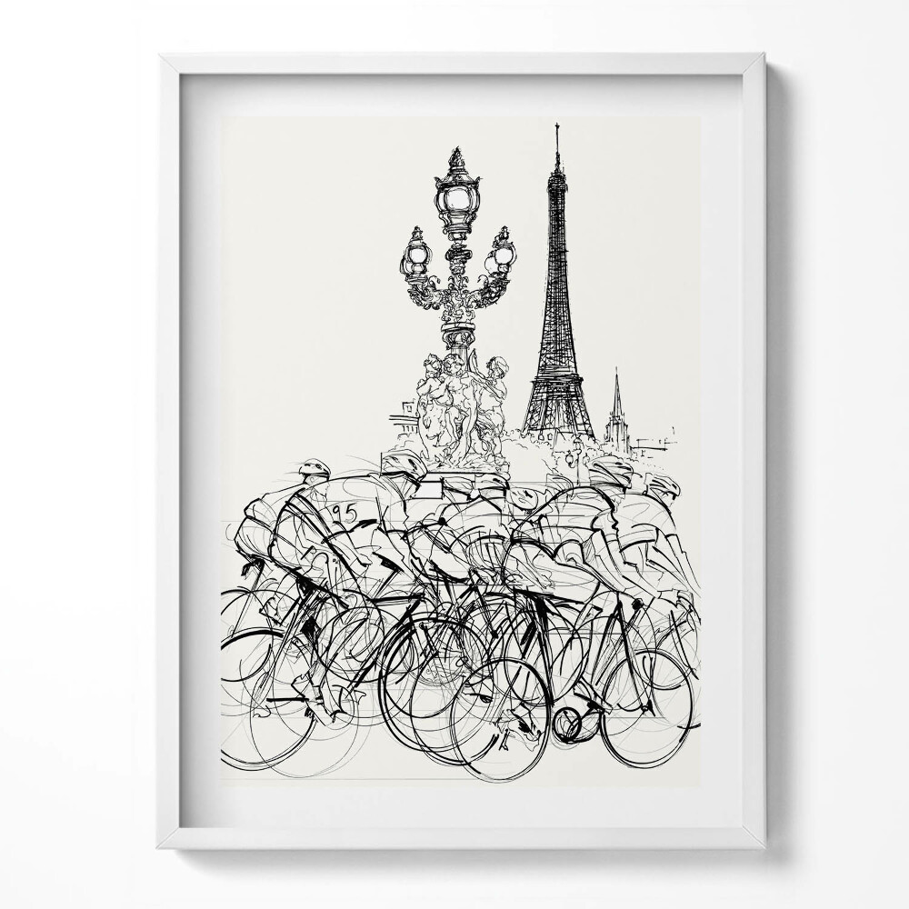 Obraz v rámu Cyklistický závod abstrakce