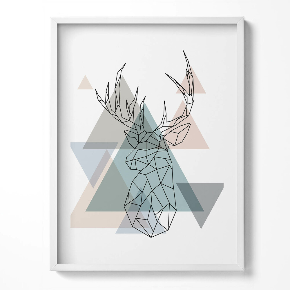 Obraz v rámu Geometrický sob