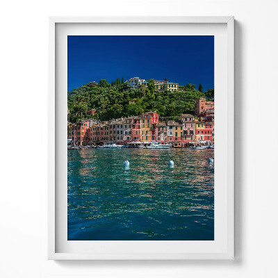 Obraz v rámu Lodě plující v Portofinu