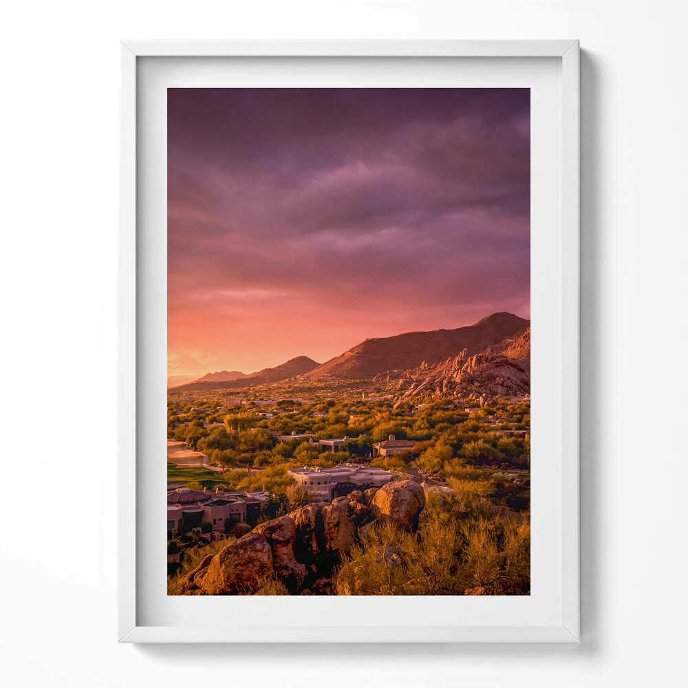 Obraz v rámu Západ slunce nad North Scottsdale