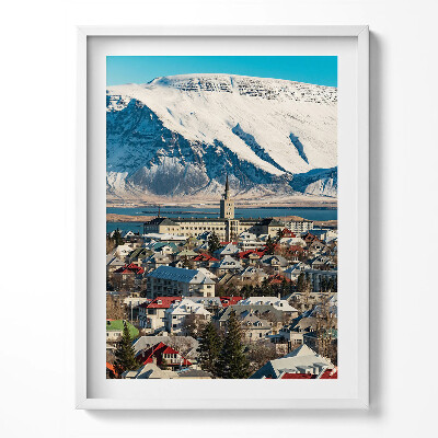 Obraz v rámu Pohled na Reykjavík Island