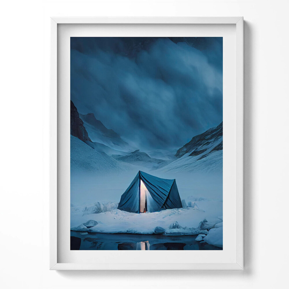 Obraz v rámu Stan v horách Islandu
