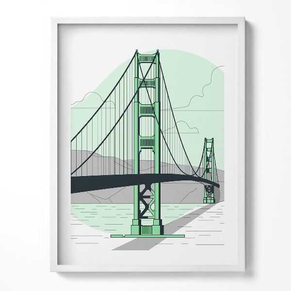 Obraz v rámu Kresba mostu Golden Gate