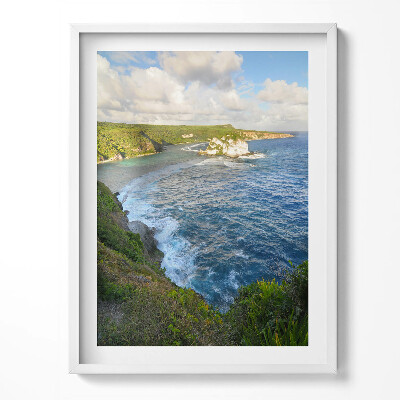 Obraz v rámu Plážový útes a mořské vlny