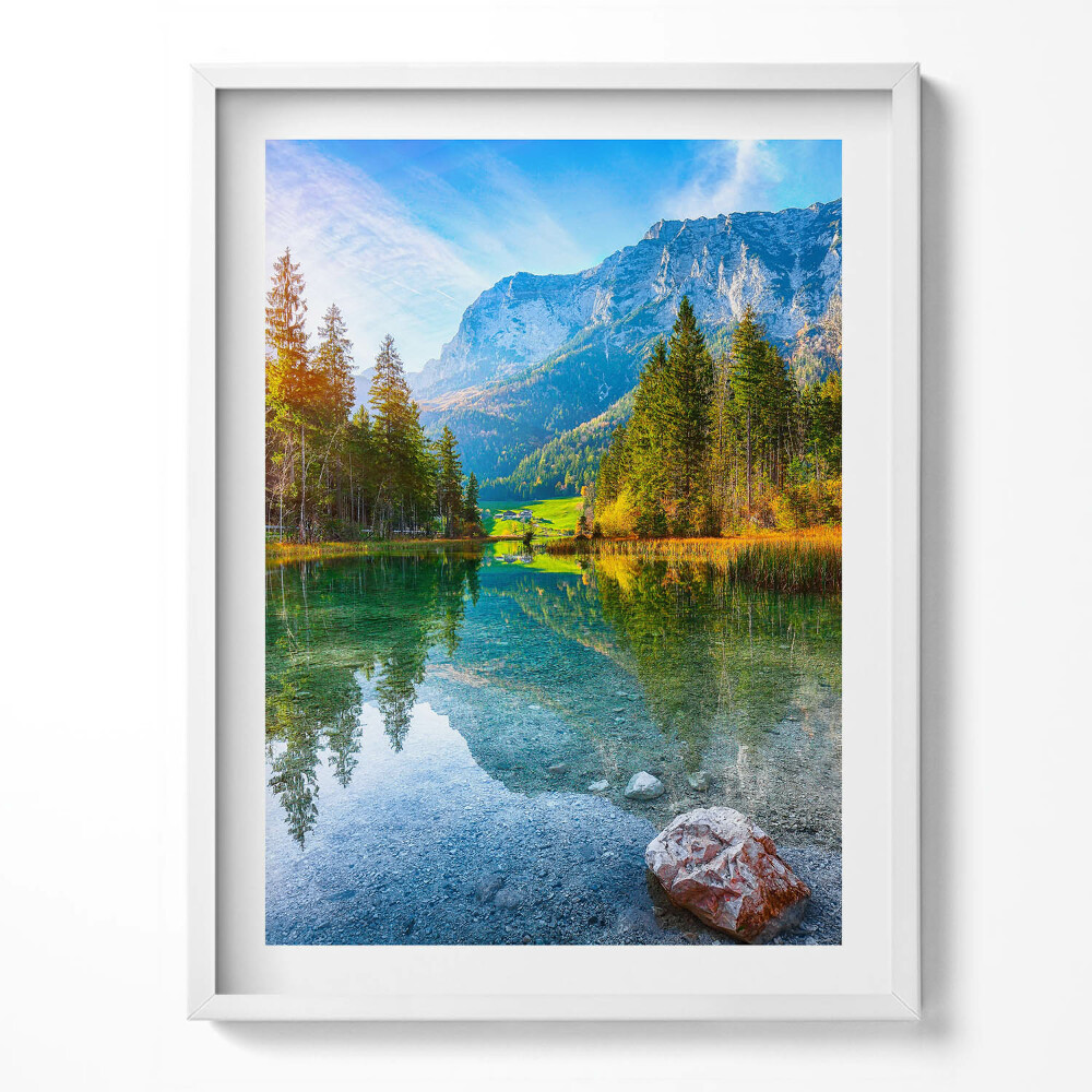 Obraz v rámu Říční horská krajina