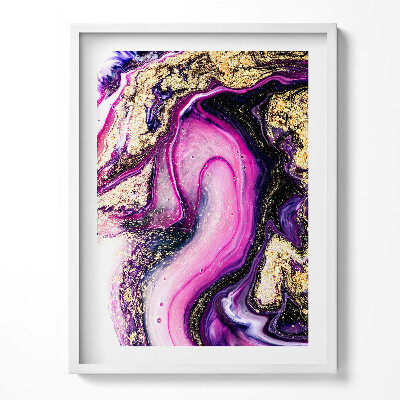 Obraz v rámu Mramorová abstrakce se zlatem