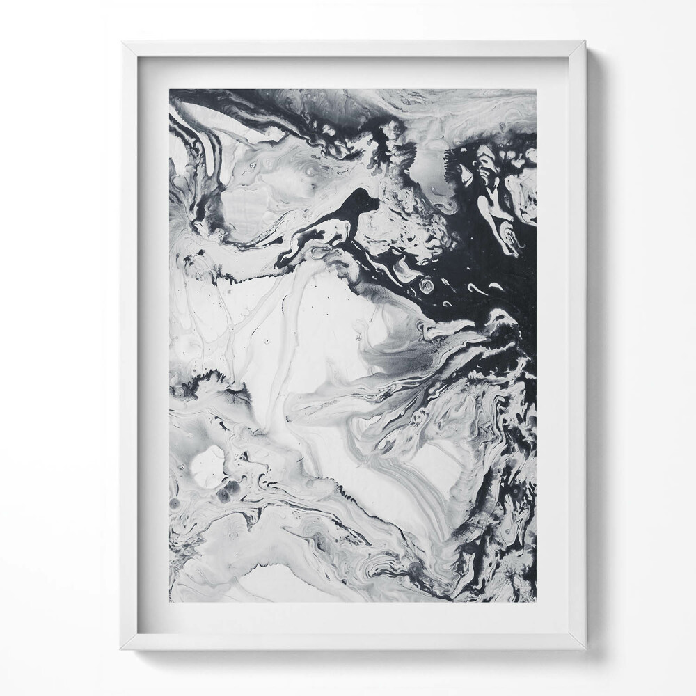 Obraz v rámu Inkoustová abstrakce