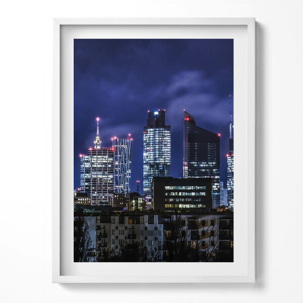 Obraz v rámu Městské budovy v noci