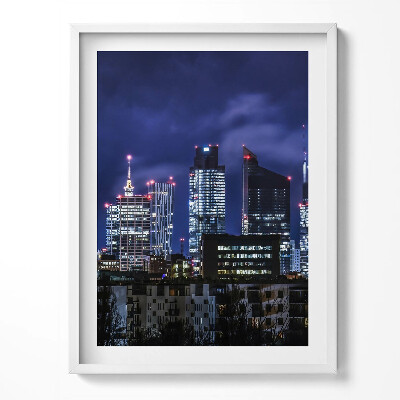 Obraz v rámu Městské budovy v noci