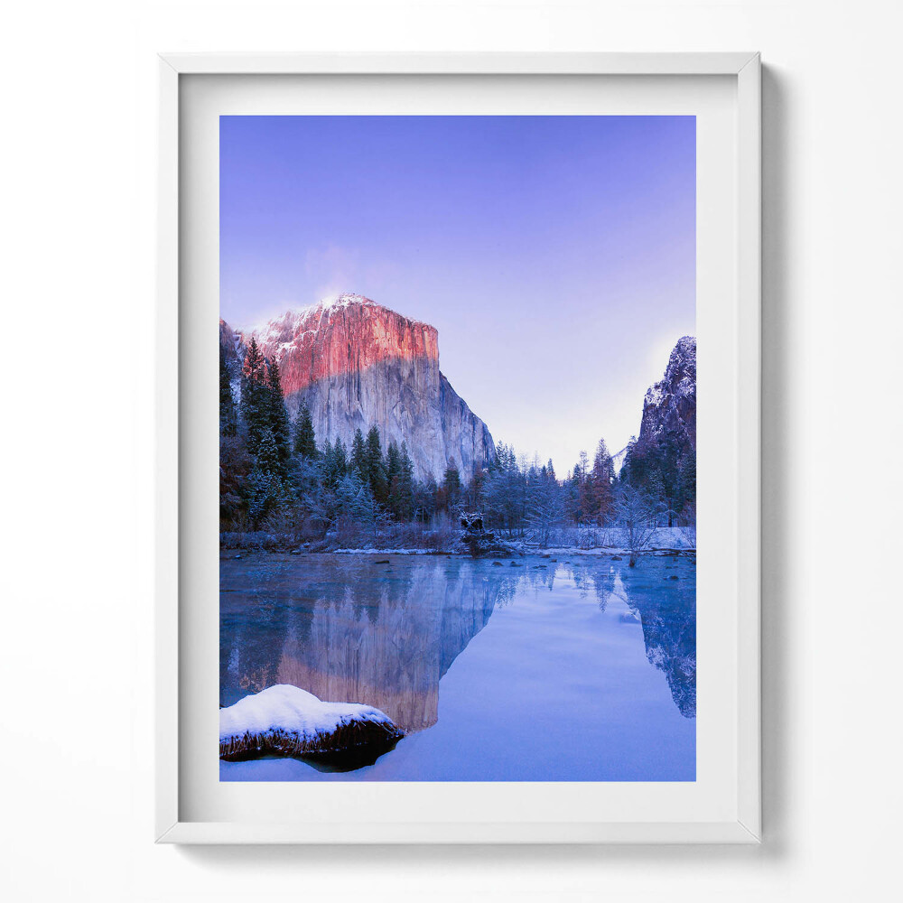 Obraz v rámu Zimní krajina jezera