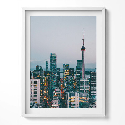 Obraz v rámu Panorama města ve večerních hodinách