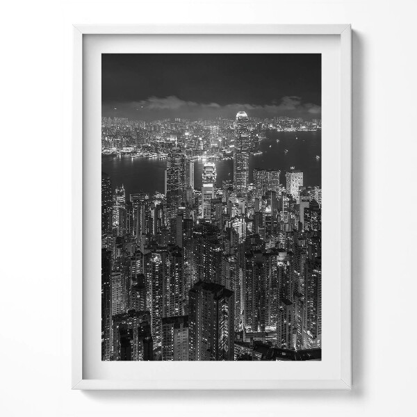 Obraz v rámu Pohled na město v noci