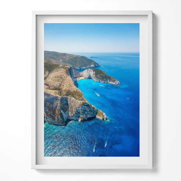 Obraz v rámu Letní krajina útesu a pobřeží