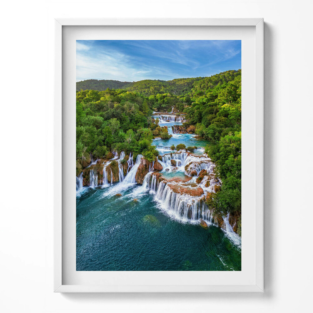 Obraz v rámu Vodopády a řeka Krka Chorvatsko