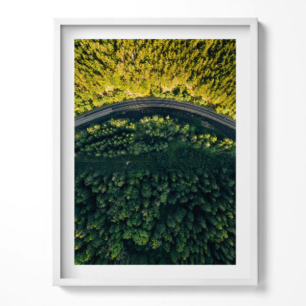 Obraz v rámu Les z dronu - hora Śnieżka