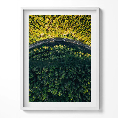Obraz v rámu Les z dronu - hora Śnieżka