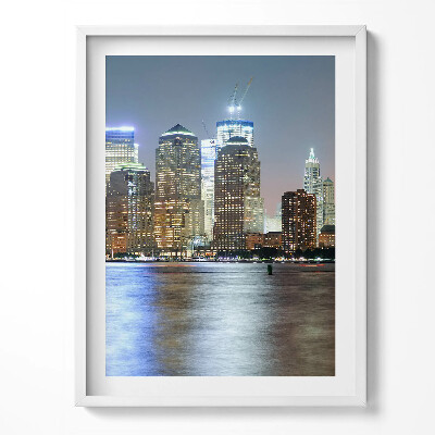 Obraz v rámu Panorama města v noci