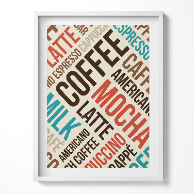 Obraz v rámu Titulky do kuchyně - názvy kávy