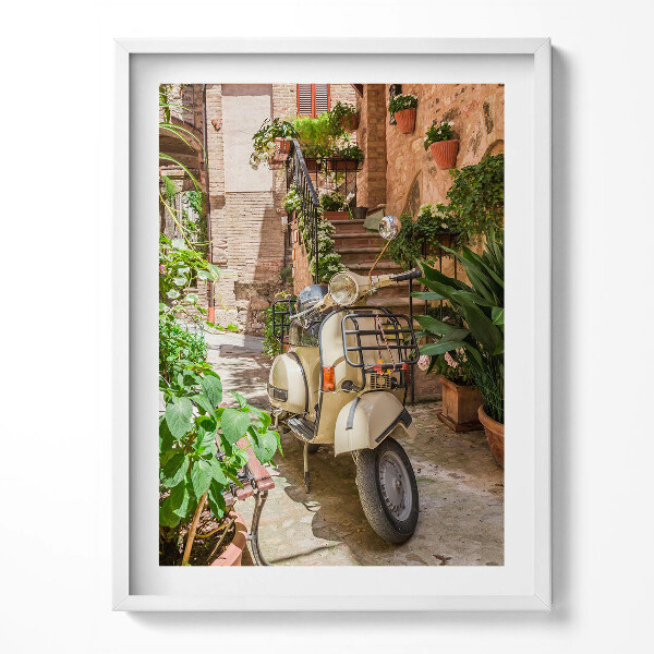 Obraz v rámu Motocykl v italské ulici