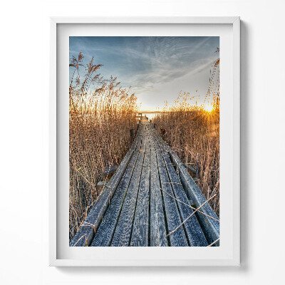 Obraz v rámu Dřevěná cesta uprostřed ničeho