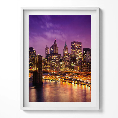 Obraz v rámu Městská světla ve večerních hodinách