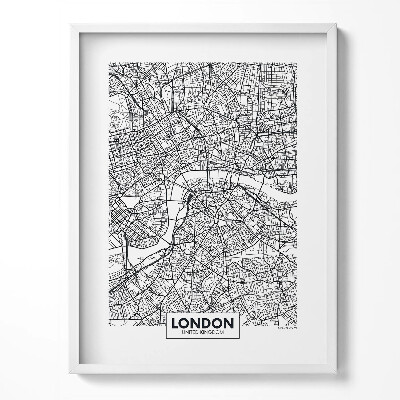 Obraz v rámu Mapa města Londýn Anglie